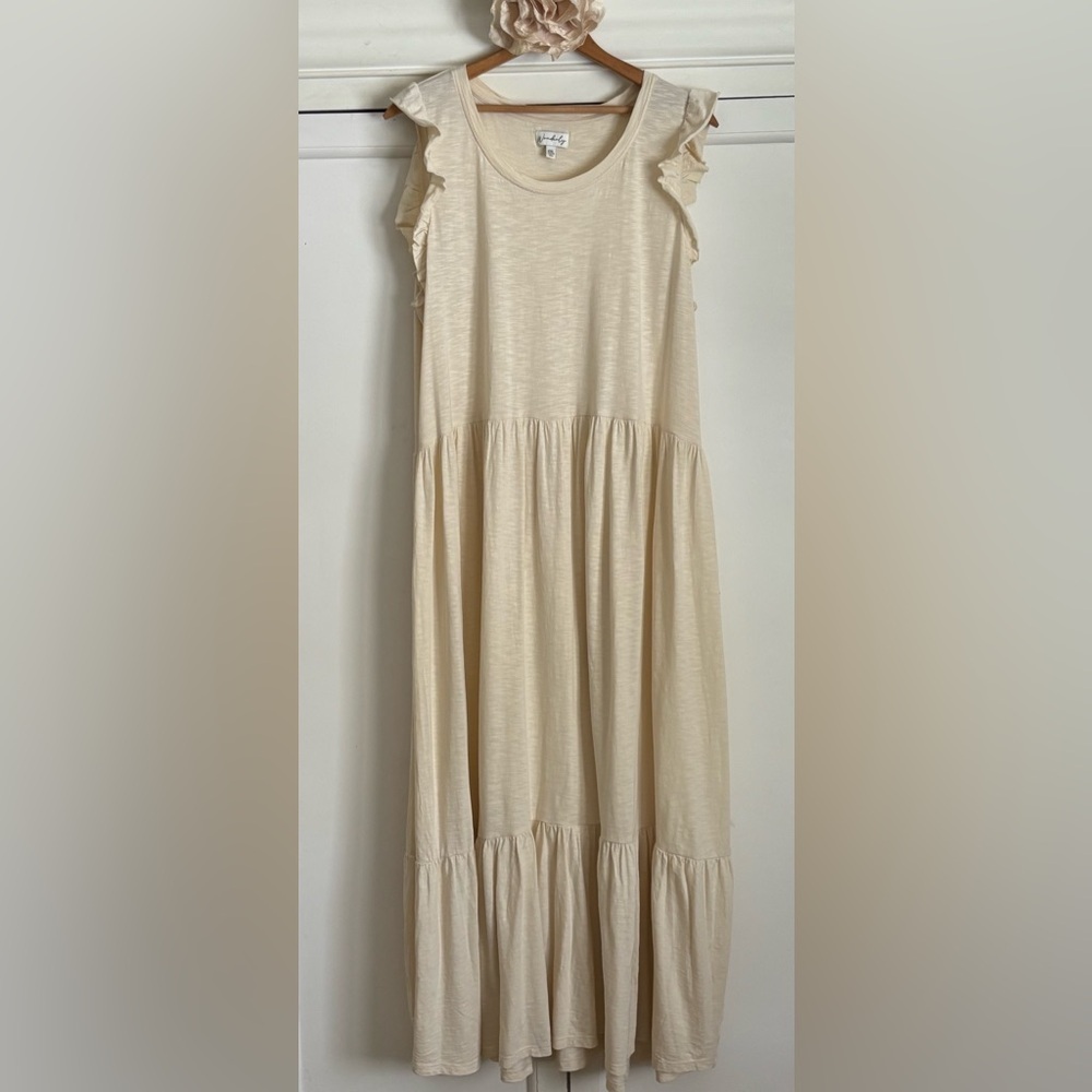 Elegant Cream Sleeveless Maxi Dress NWOT